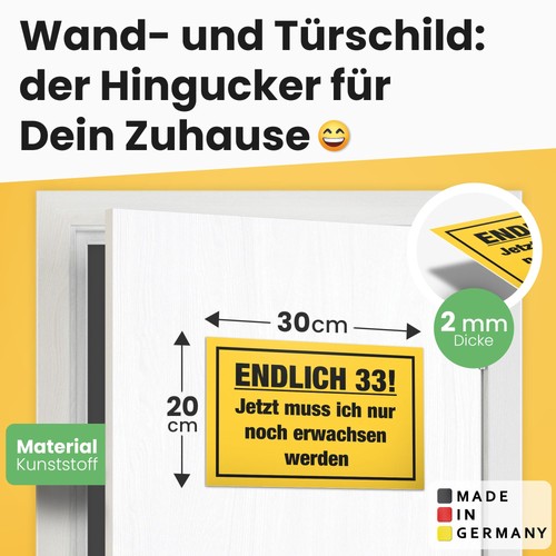 Geburtstag schild 30x20 cm - geburtstag,